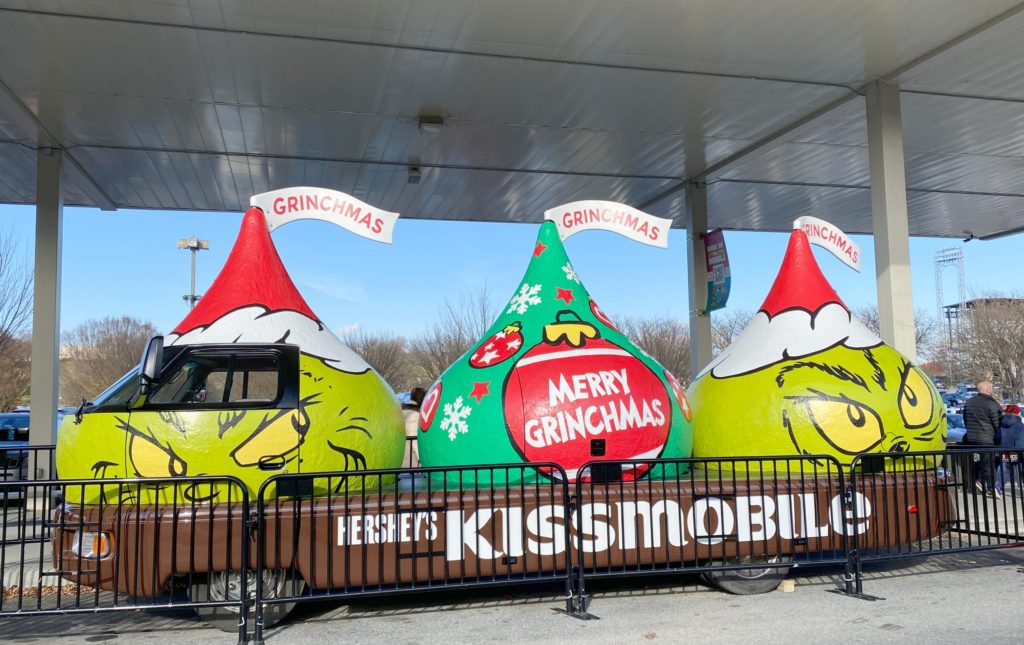 Hersheypark Christmas Candylane Hershey's Kissmobile. 