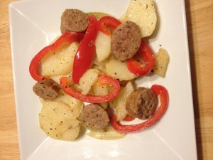 Creamer Potatoes with Sausage and Peppers