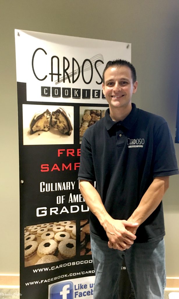Anthony Cardoso is the founder of cookie company Cardoso Cookies. A graduate of the Culinary Institute he uses fresh ingredients with no preservatives. 