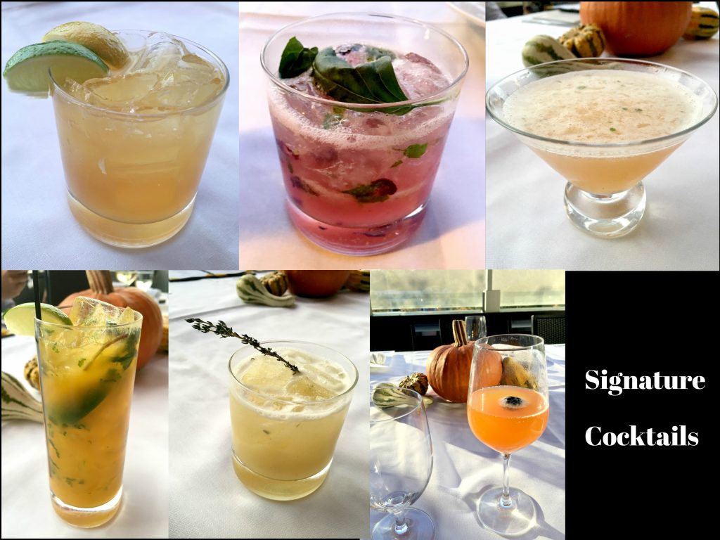 Six of the delicious signature cocktails on the Winston Restaurant fall menu.