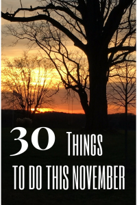 A list of 30 things that you can do this November!