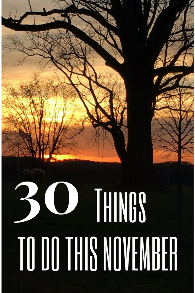 A list of 30 things that you can do this November! 